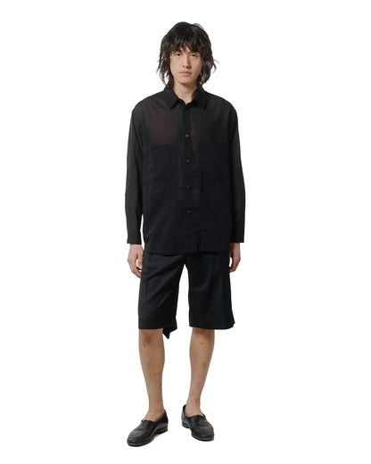 lost & found Wanze Wanze Layered Button Up Shirt Wool Voile Black