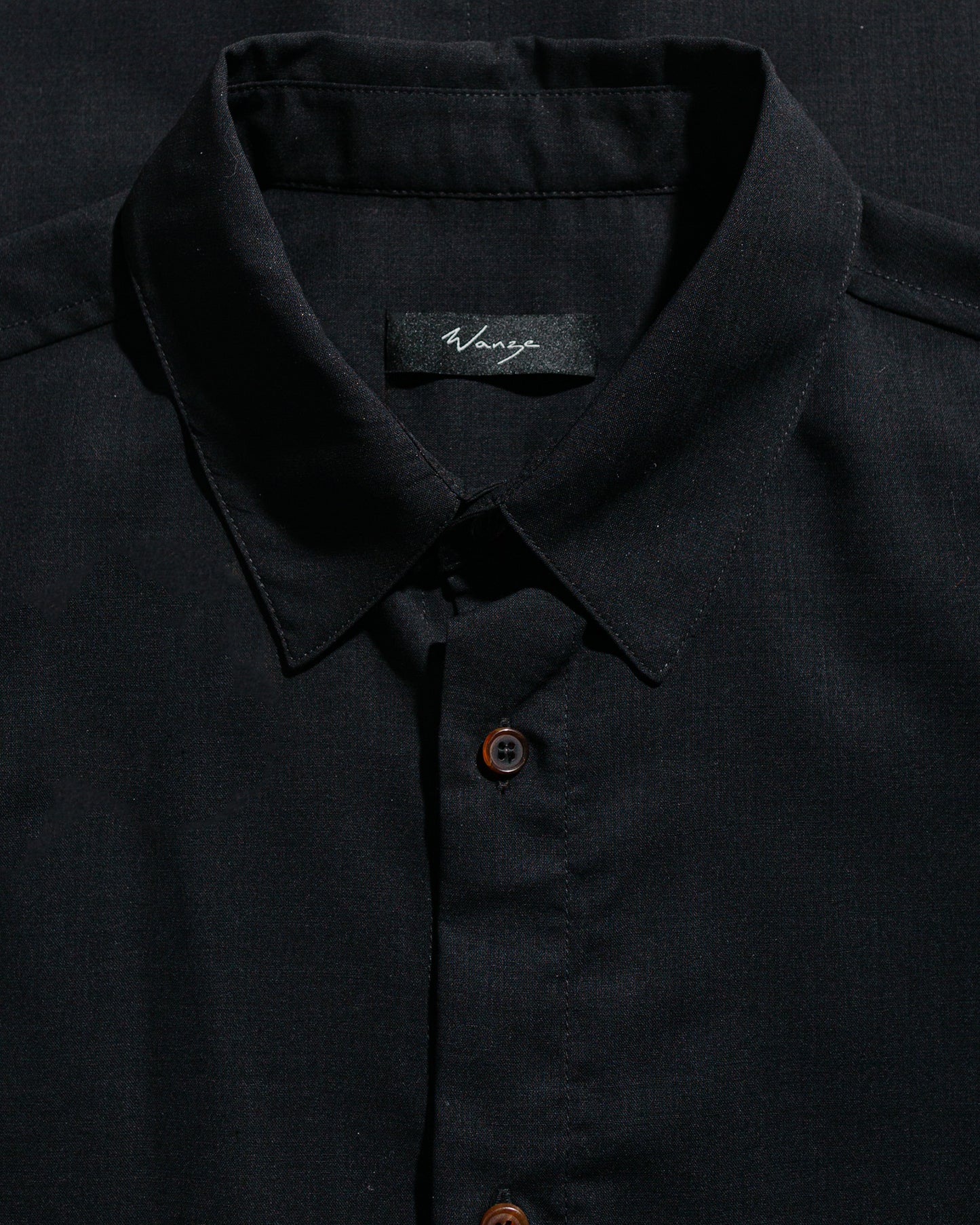 lost & found Wanze Wanze Layered Button Up Shirt Wool Voile Black