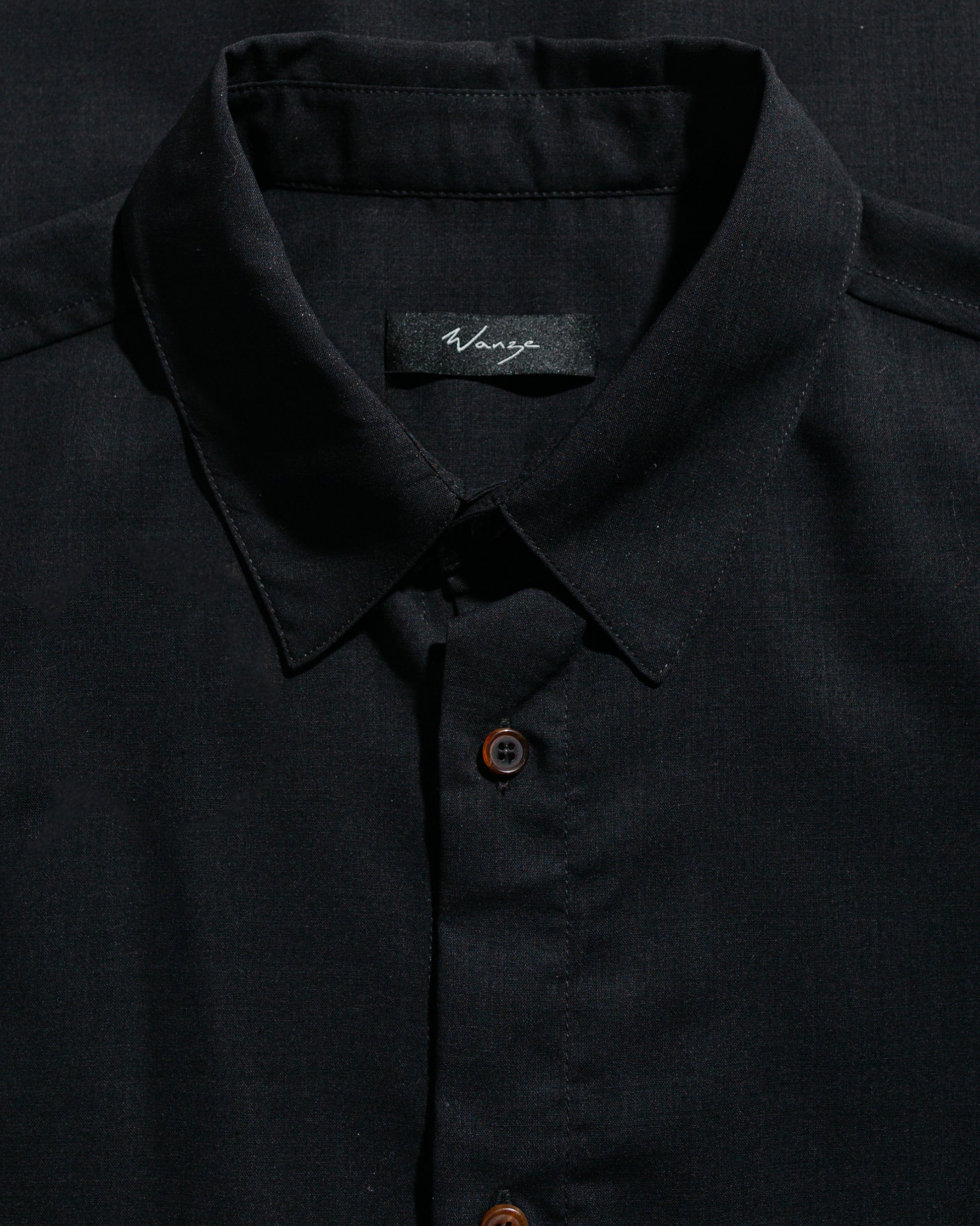 lost & found Wanze Wanze Layered Button Up Shirt Wool Voile Black