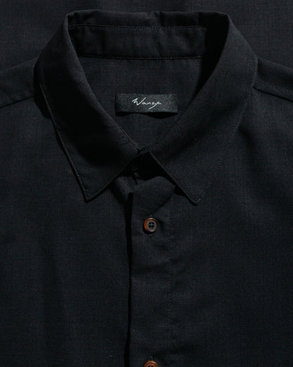 lost & found Wanze Wanze Layered Button Up Shirt Wool Voile Black