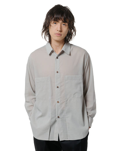 lost & found Wanze Wanze Layered Button Up Shirt Wool Voile Hazy Blue