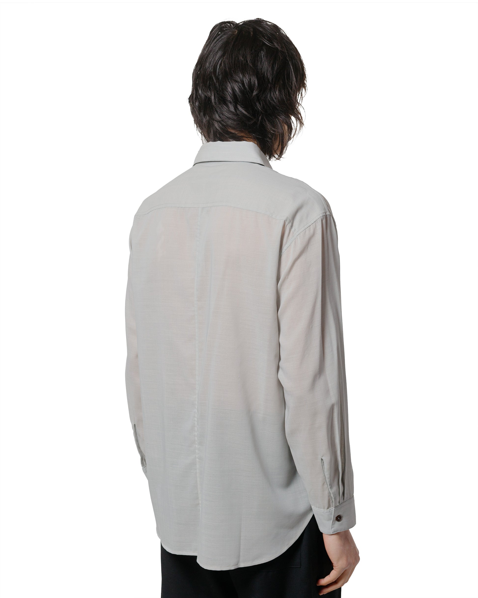 lost & found Wanze Wanze Layered Button Up Shirt Wool Voile Hazy Blue