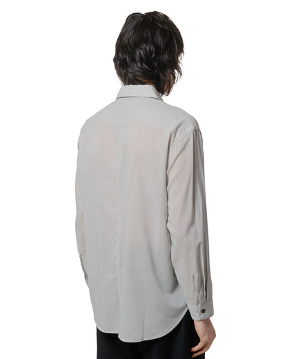 lost & found Wanze Wanze Layered Button Up Shirt Wool Voile Hazy Blue