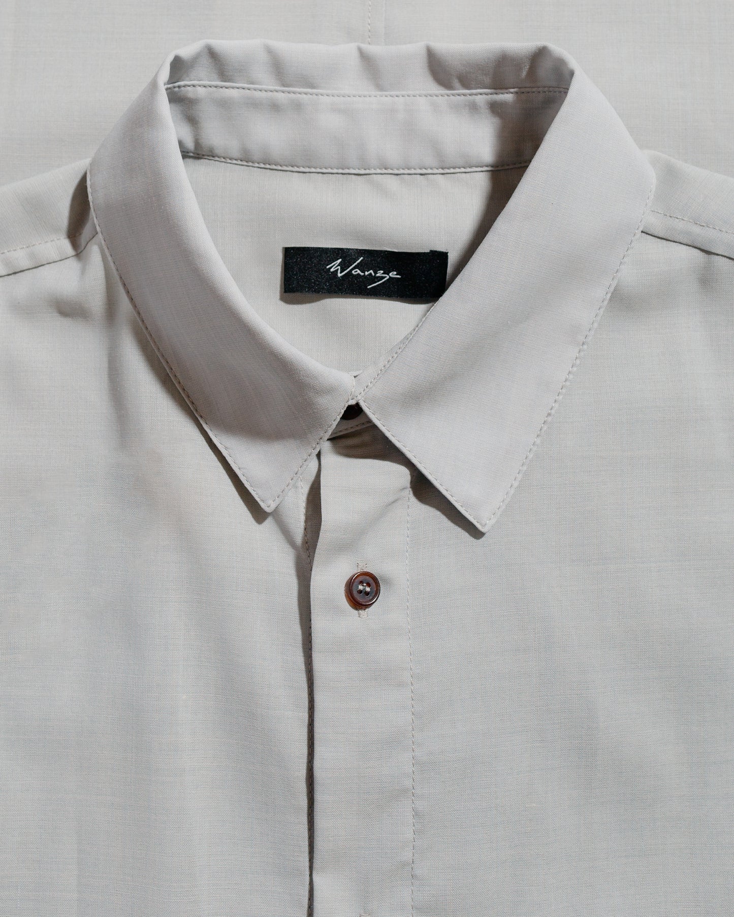 lost & found Wanze Wanze Layered Button Up Shirt Wool Voile Hazy Blue
