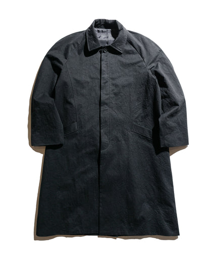 lost & found Wanze Wanze Raglan Overcoat Washed Cotton Black