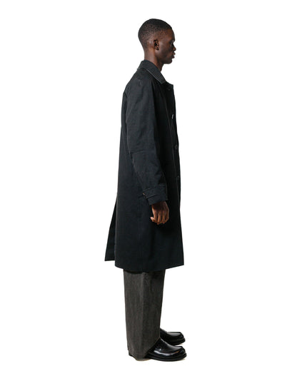 lost & found Wanze Wanze Raglan Overcoat Washed Cotton Black