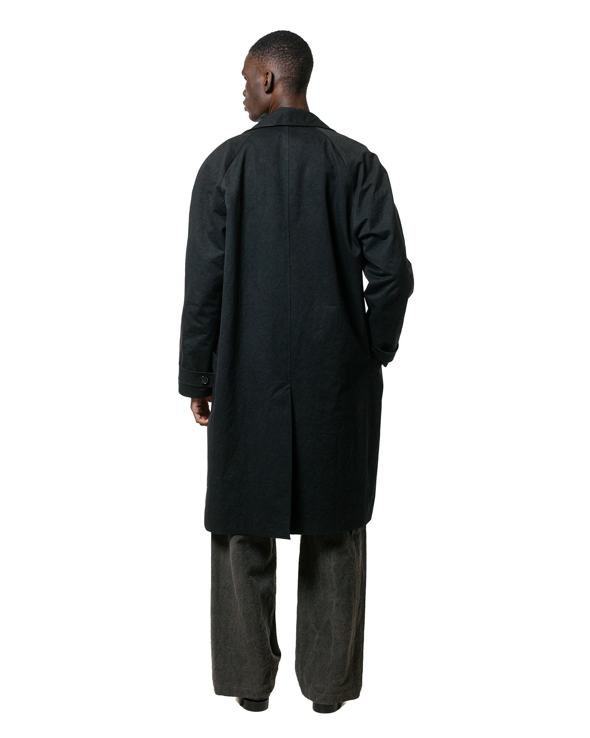 lost & found Wanze Wanze Raglan Overcoat Washed Cotton Black