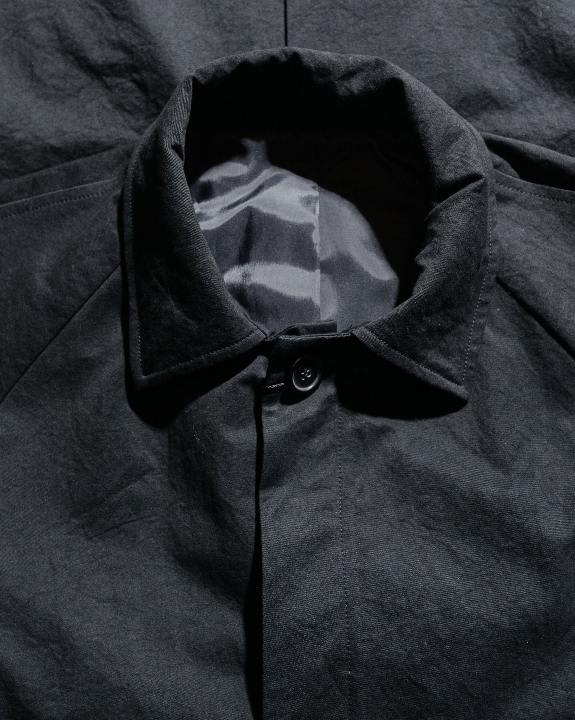 lost & found Wanze Wanze Raglan Overcoat Washed Cotton Black