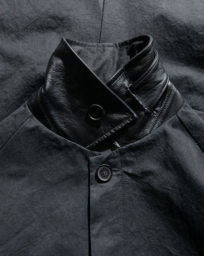 lost & found Wanze Wanze Raglan Overcoat Washed Cotton Black