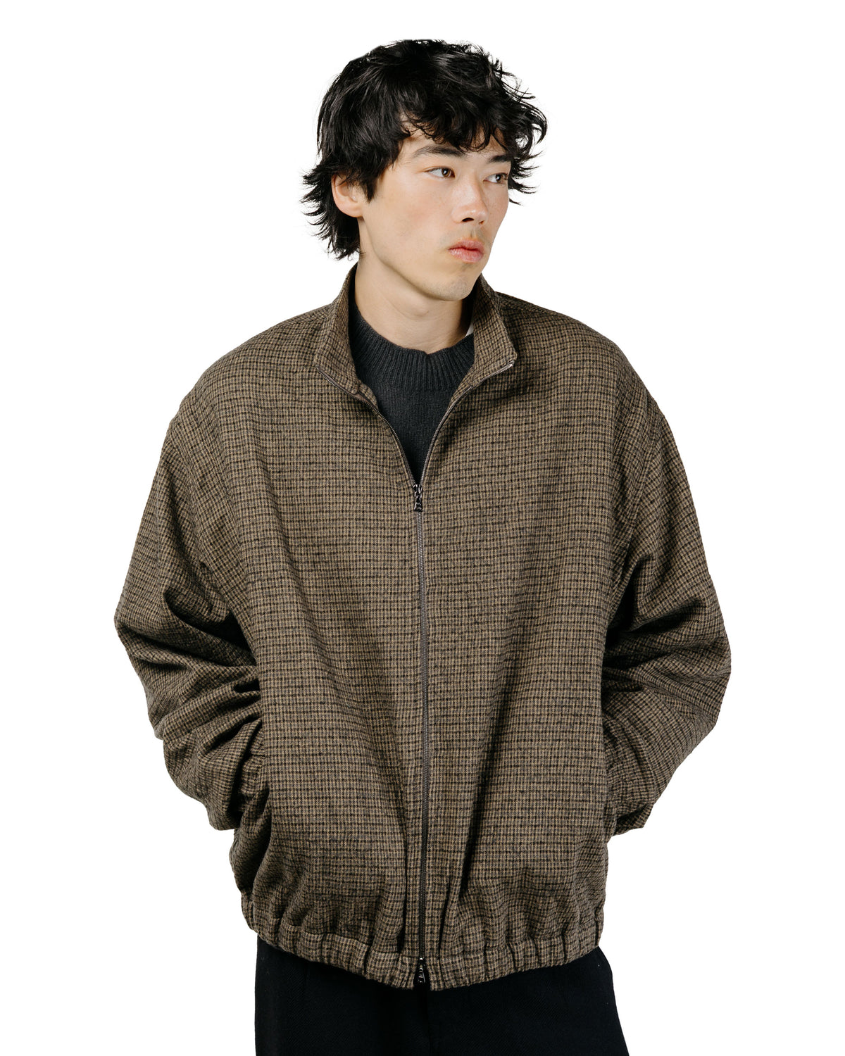 Wanze Track Jacket Brushed Cotton Wool Plaid