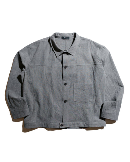 lost & found Wanze Wanze Type 1 Overshirt Cotton Linen Ramie Light Charcoal