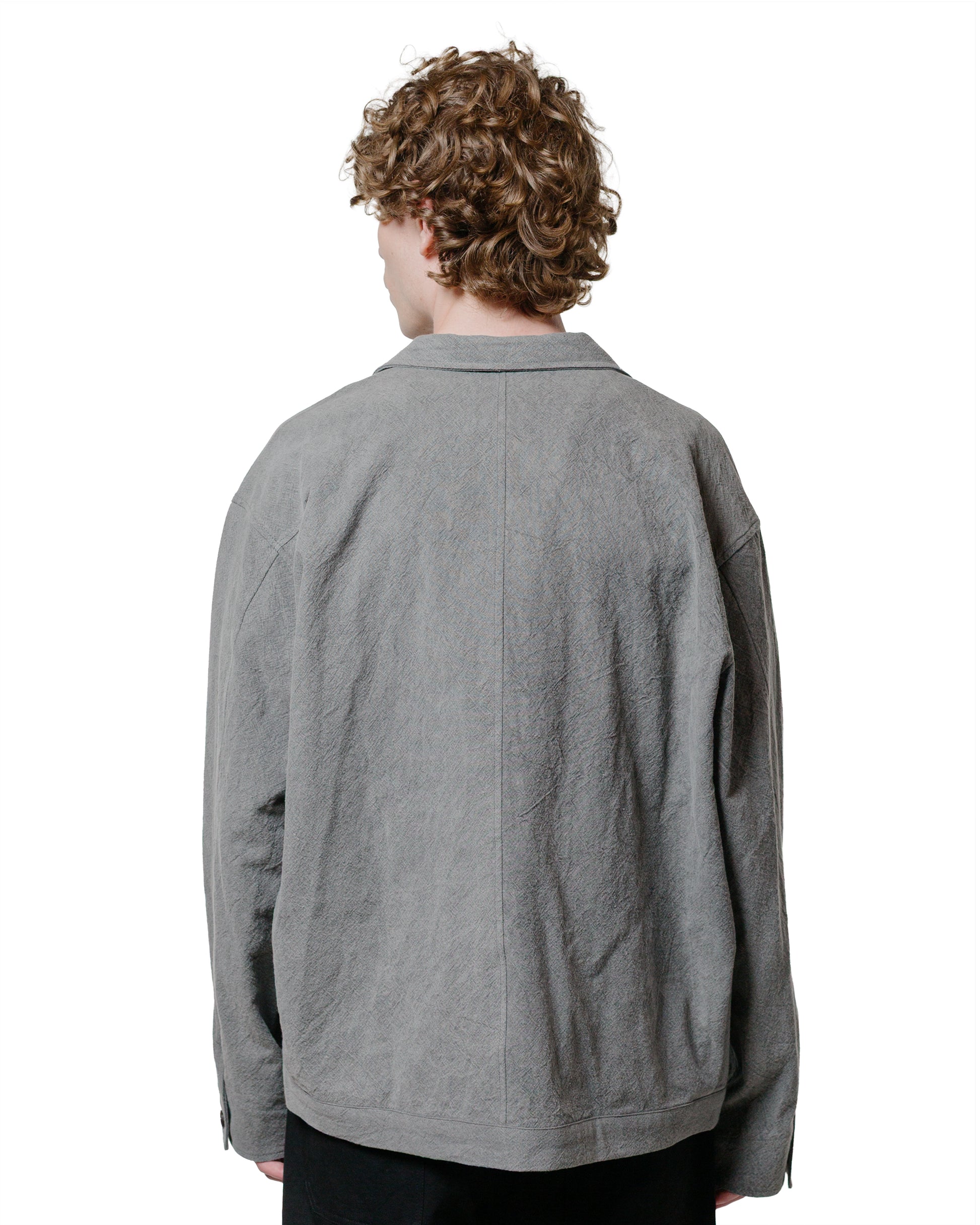 lost & found Wanze Wanze Type 1 Overshirt Cotton Linen Ramie Light Charcoal