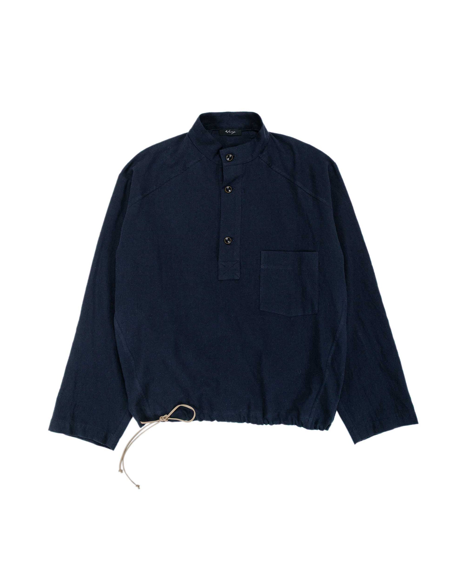 lost & found Wanze Wanze Work Smock Raw Cotton Silk Navy