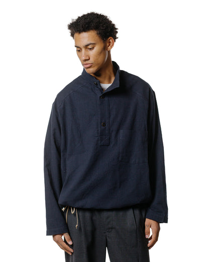 lost & found Wanze Wanze Work Smock Raw Cotton Silk Navy