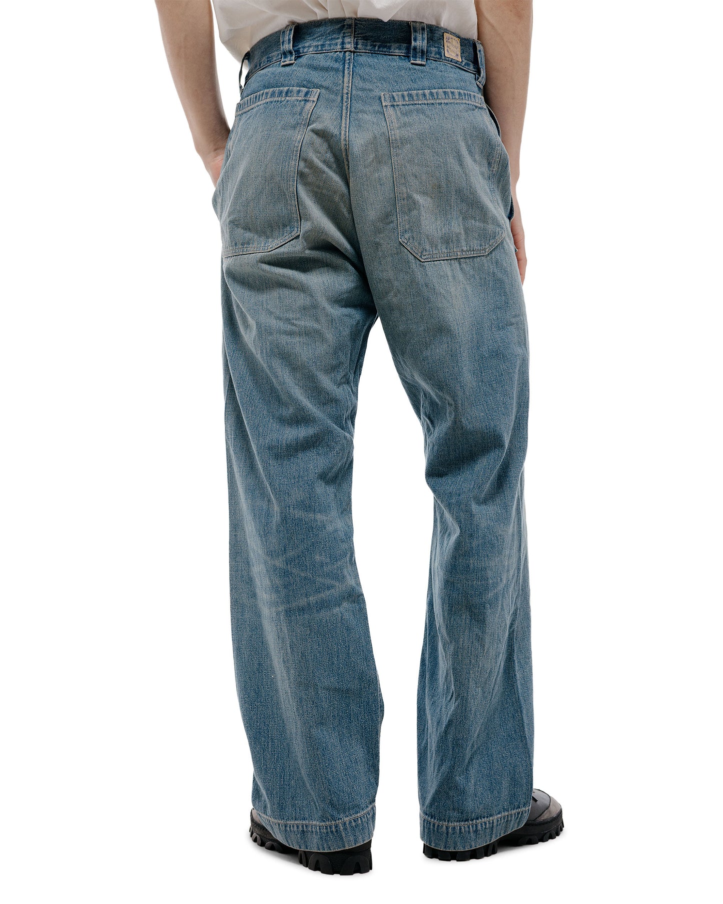 lost & found Warehouse Warehouse Lot. JG-01 1910s Netmaker's Trousers Indigo Denim Used Wash (Light Colour)