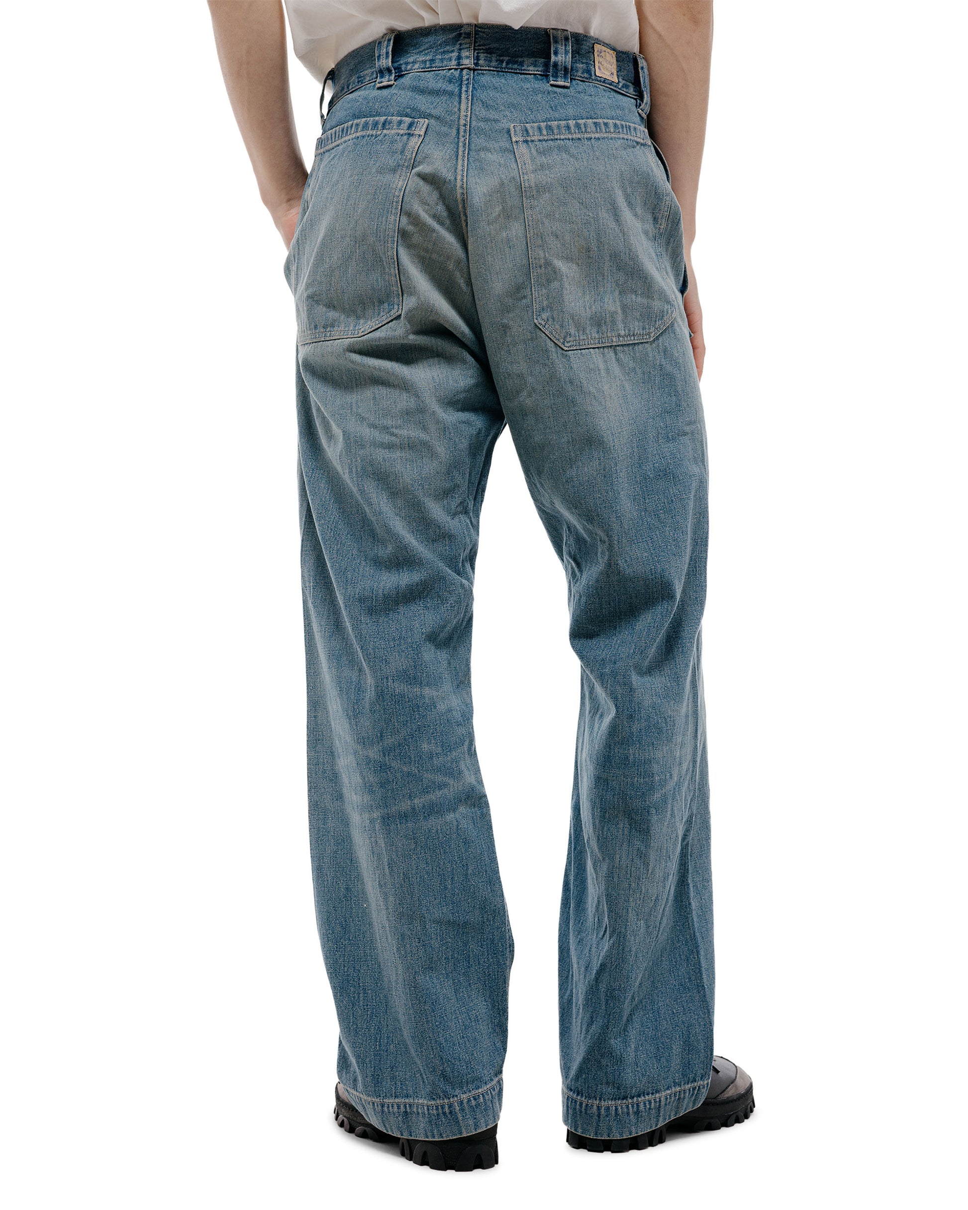 lost & found Warehouse Warehouse Lot. JG-01 1910s Netmaker's Trousers Indigo Denim Used Wash (Light Colour)