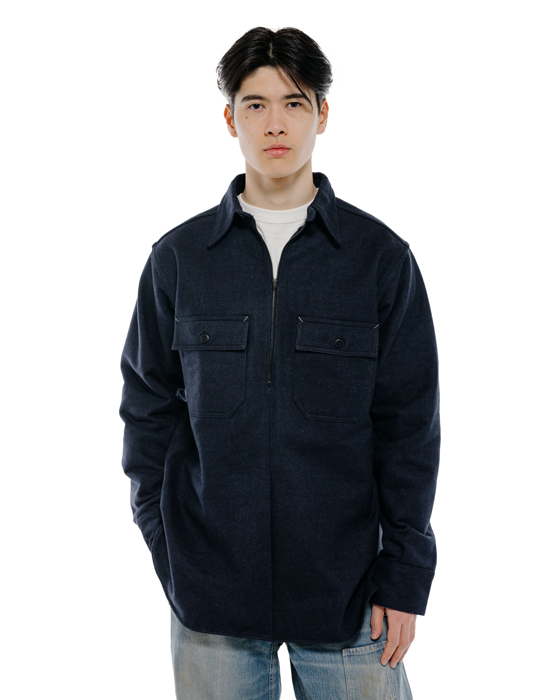 lost & found Warehouse Warehouse Lot. JG-39 C.P.O. Half-Zip Shirt Navy