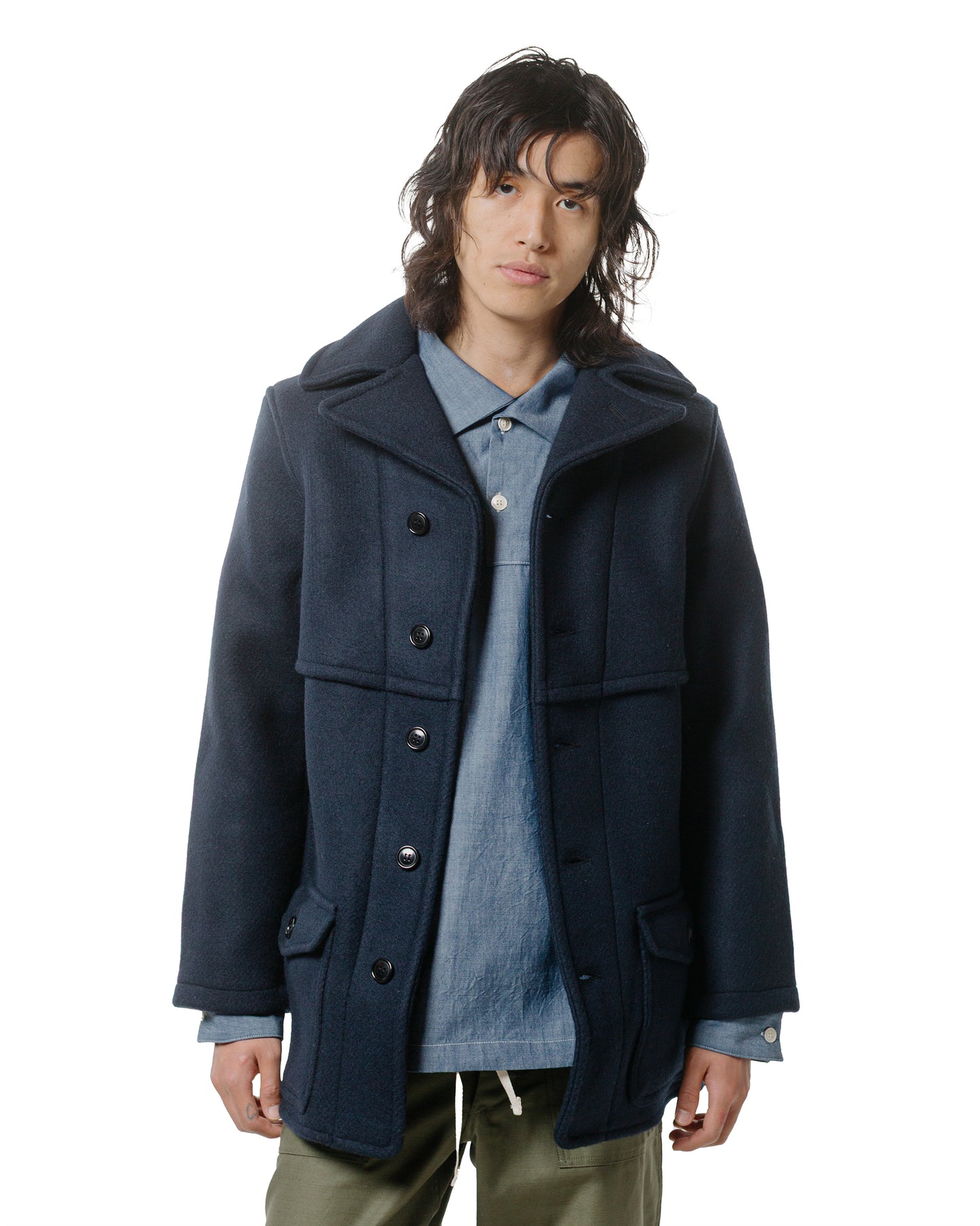 lost & found Warehouse Warehouse Lot. 2228 1930's U.S. Army Wool Mackinaw Coat Dark Navy