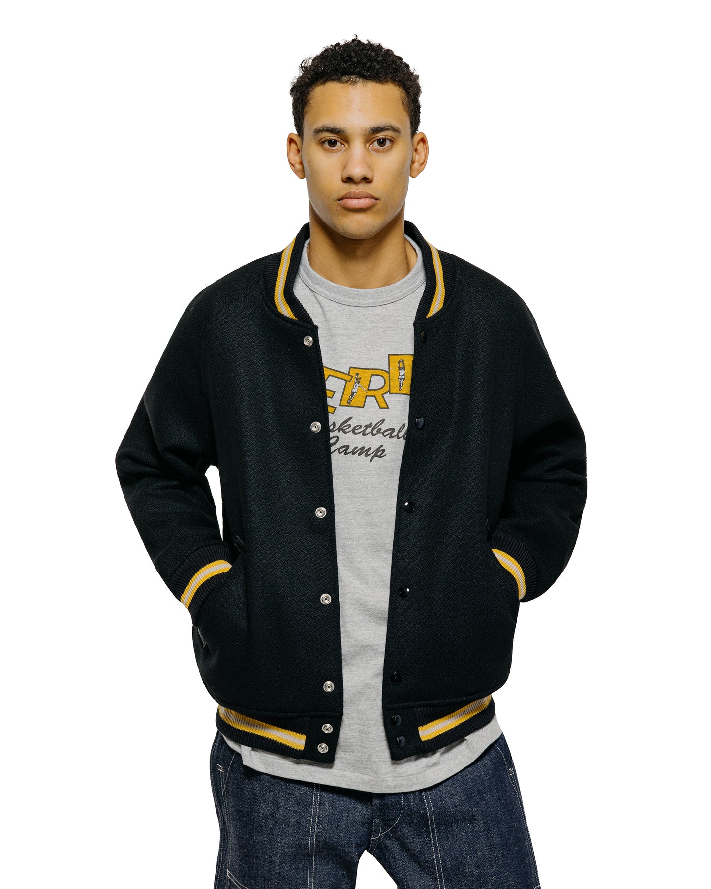 lost & found Warehouse Warehouse Lot. 2239 1950's Army Varsity Jacket Plain Black