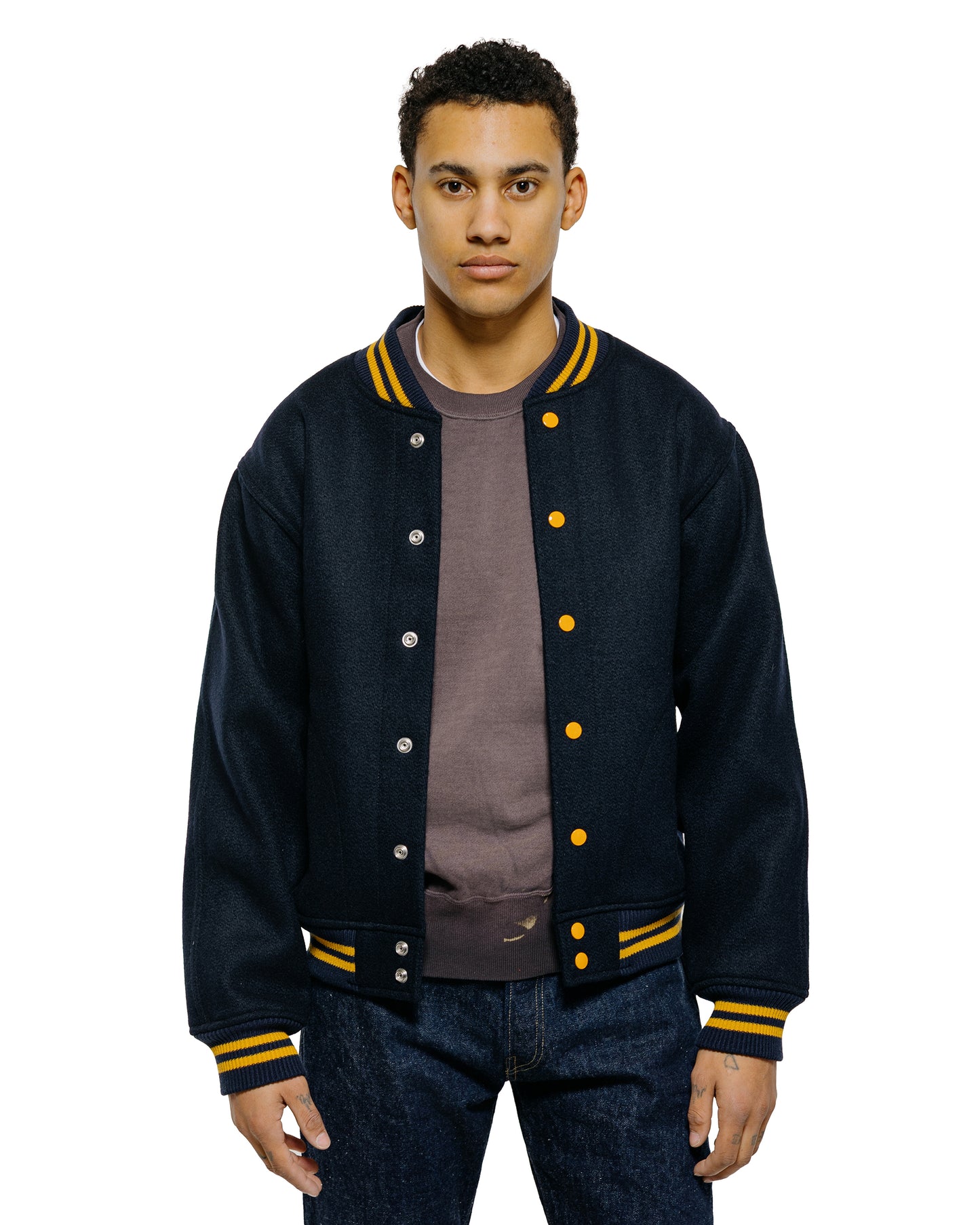 lost & found Warehouse Warehouse Lot. 2240 1950's Navy Varsity Jacket Plain Navy