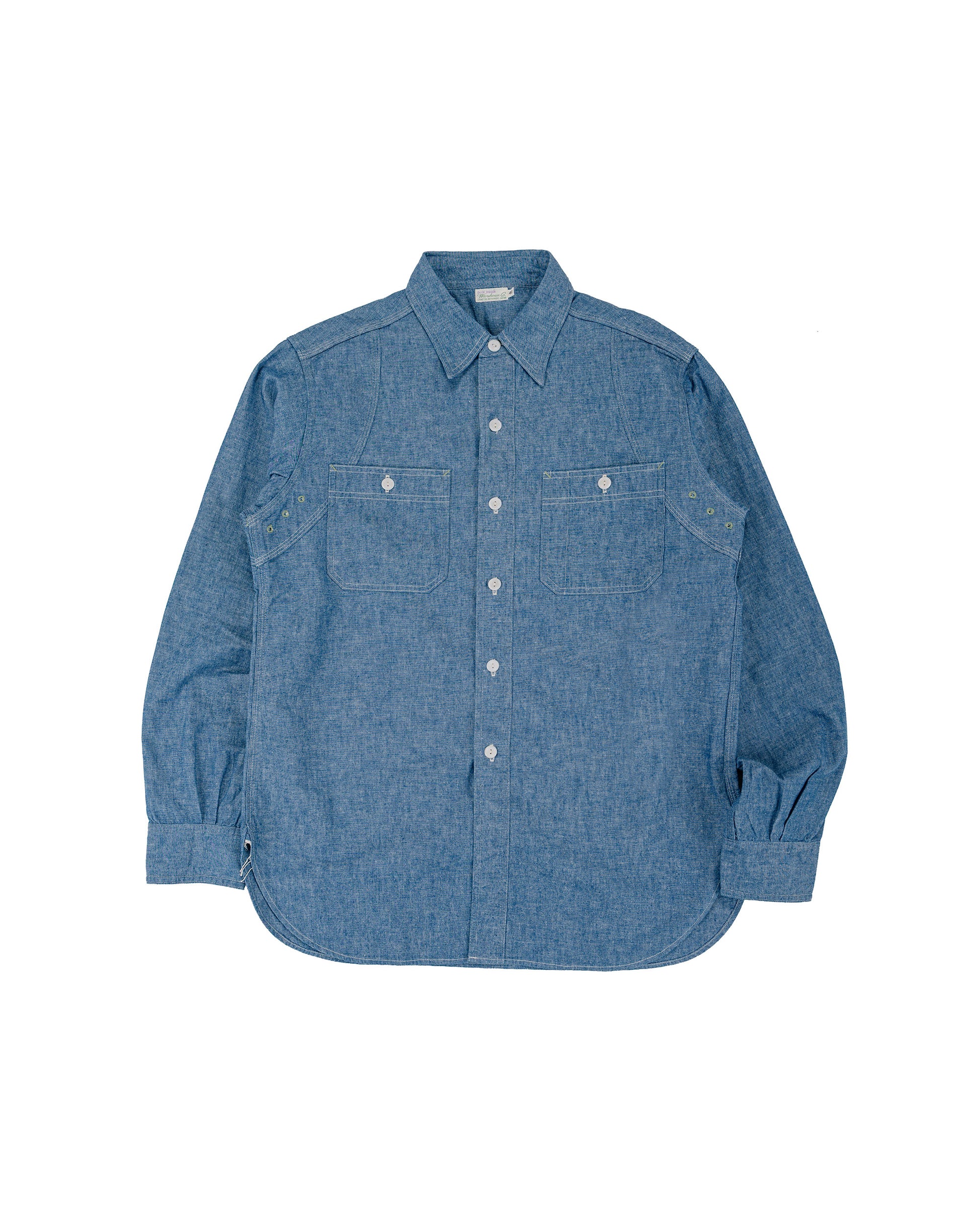 lost & found Warehouse Warehouse Lot. 3064 Ventilation Triple Stitch Chambray Shirt Sax