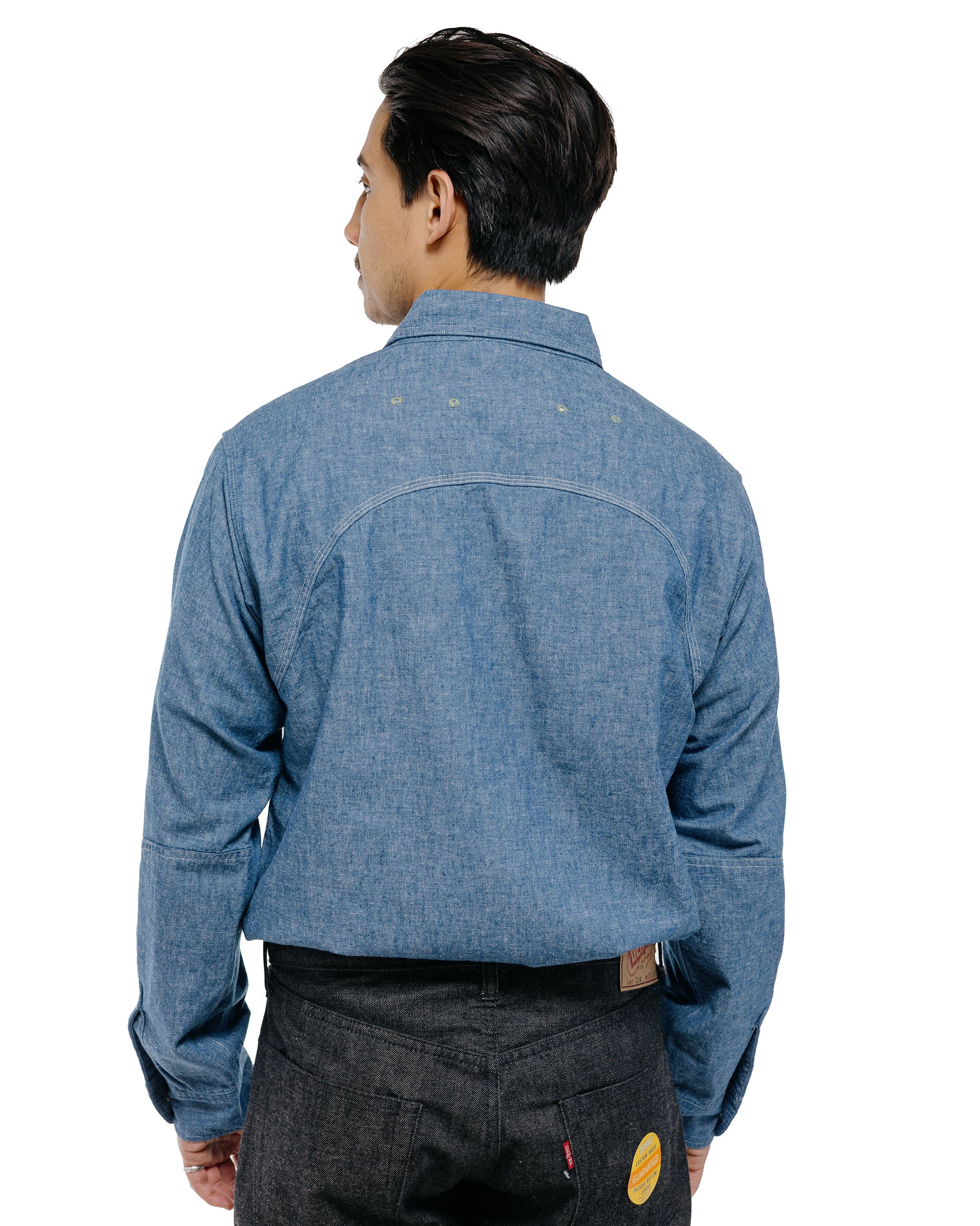 lost & found Warehouse Warehouse Lot. 3064 Ventilation Triple Stitch Chambray Shirt Sax