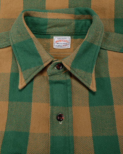 lost & found Warehouse Warehouse Lot. 3104 Flannel Shirts O/W Pattern A Green
