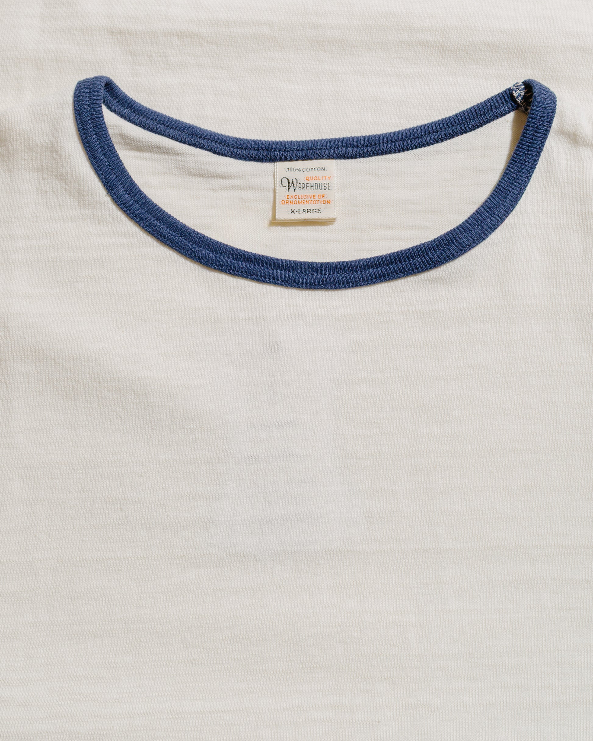 lost & found Warehouse Warehouse Lot. 4059 Ringer T Plain Cream/Navy