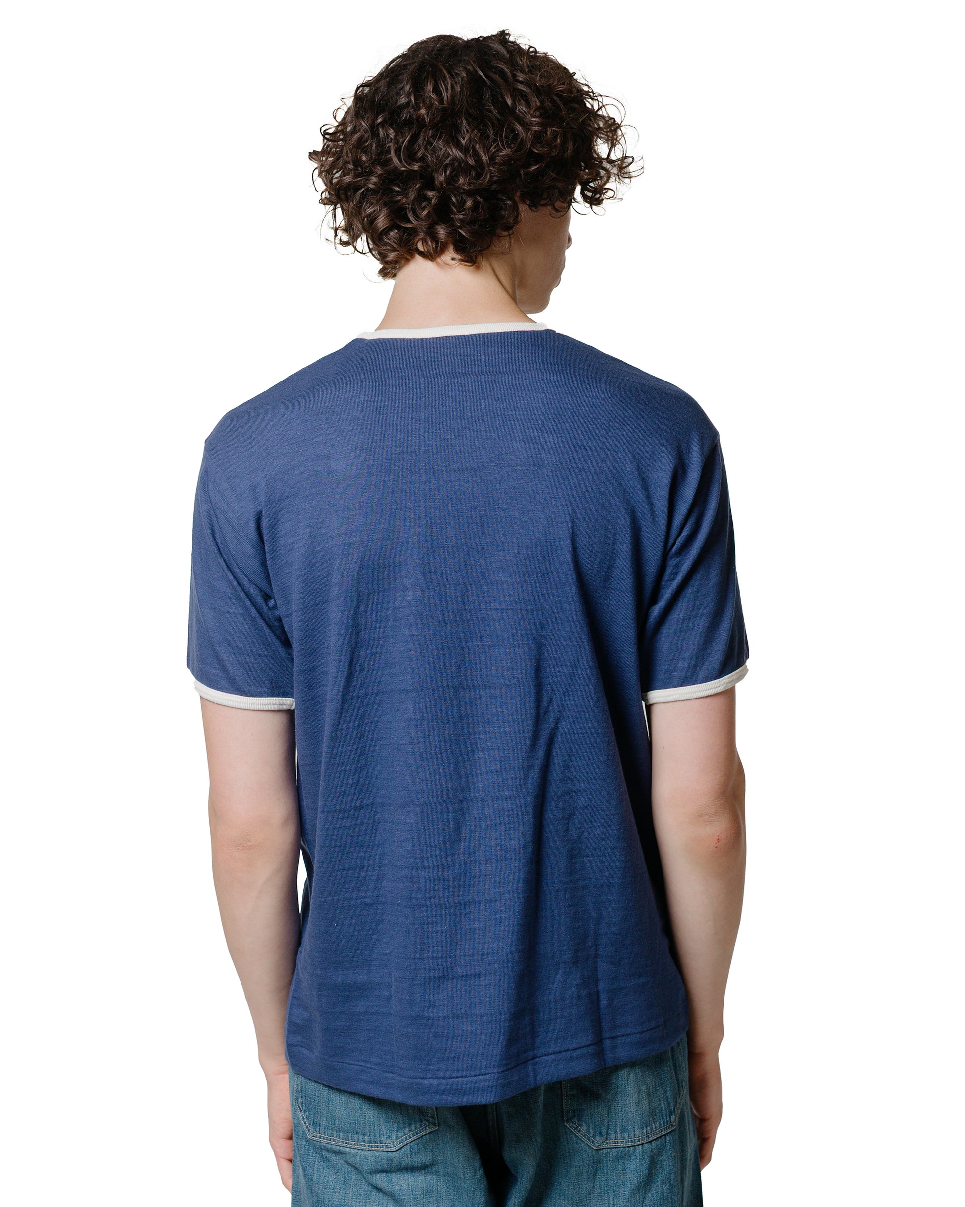 lost & found Warehouse Warehouse Lot. 4059 Ringer T Plain Navy/Cream
