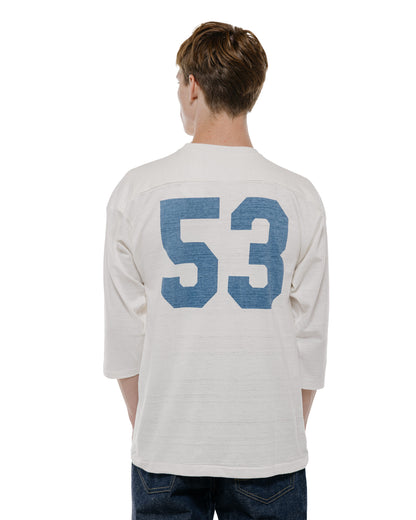 Warehouse Lot. 4063 3/4 Sleeve Football Tee Blue Devils Off White