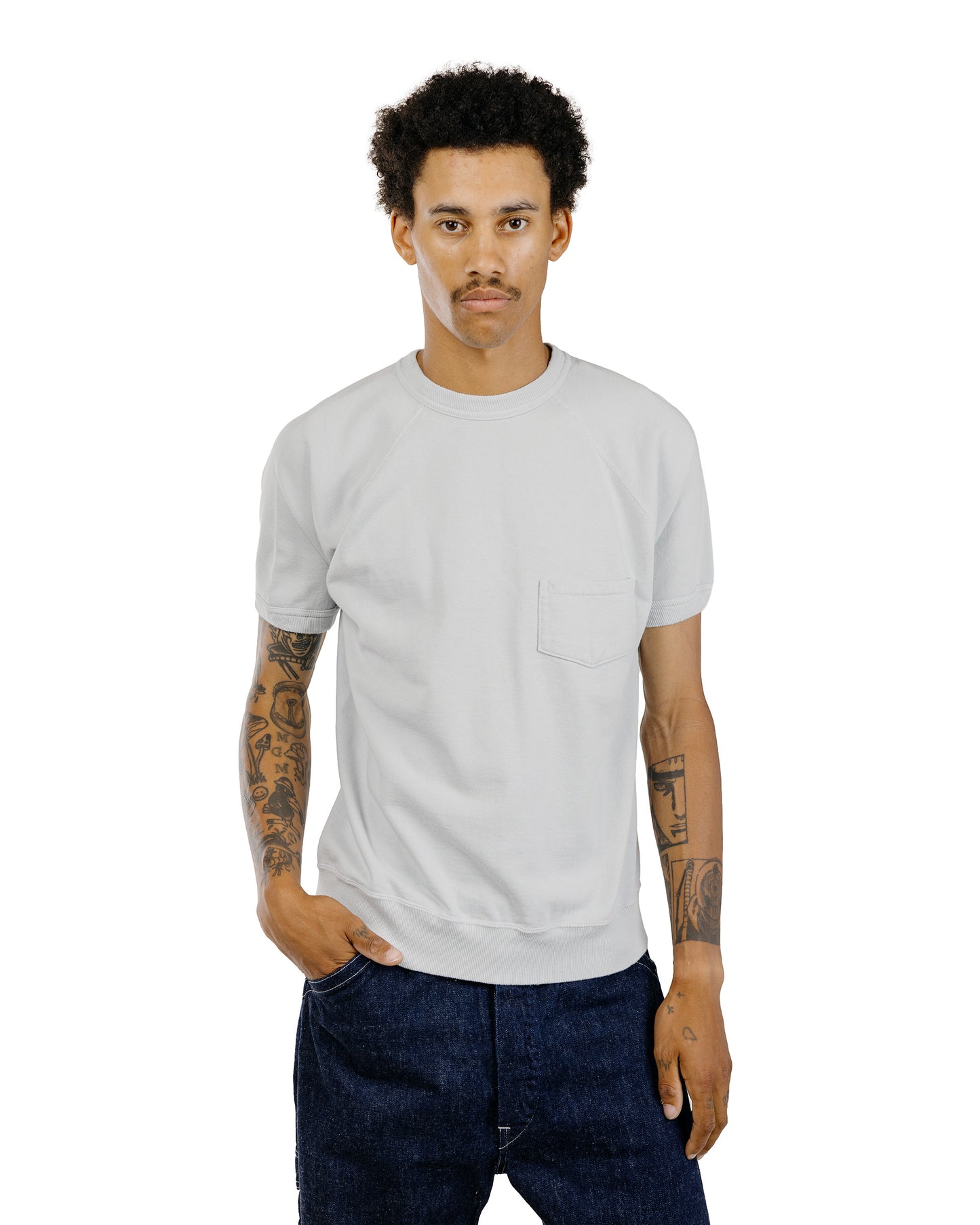 Warehouse Lot. 4105 Short Sleeve SW With Pocket Plain Sax