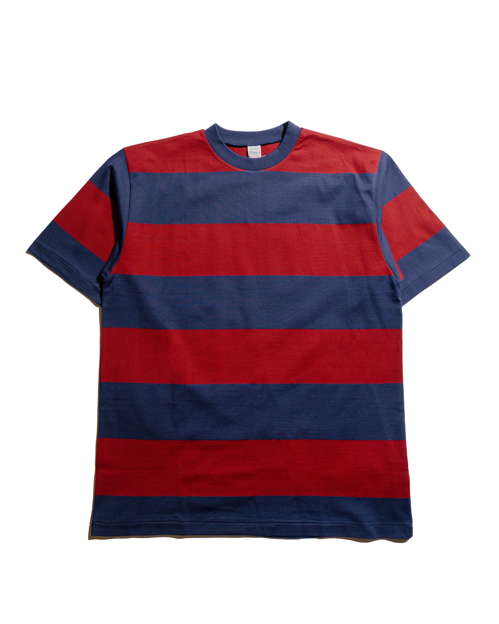 lost & found Warehouse Warehouse Lot. 4108 S/S 4in Border Tee Navy/Bordeaux