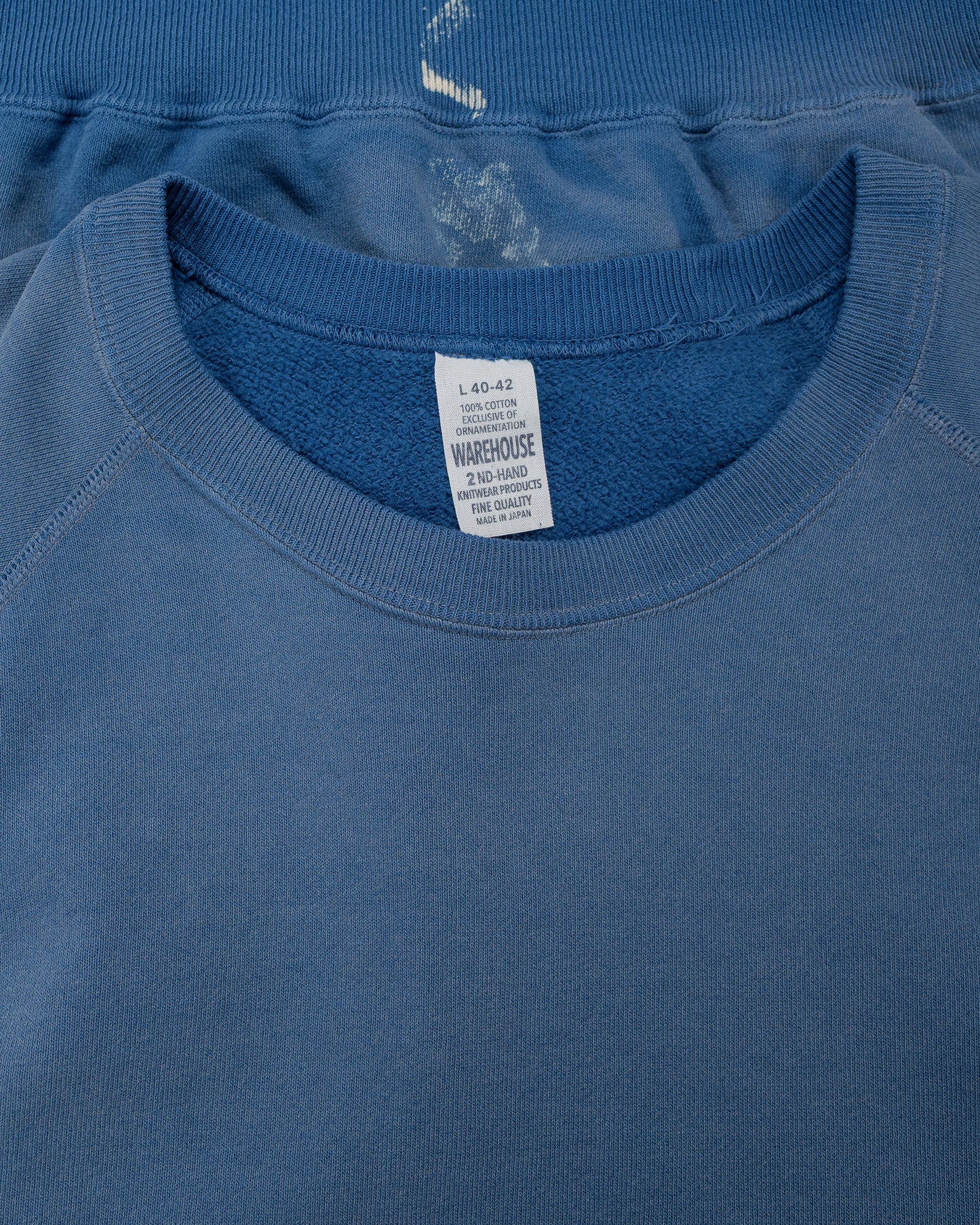 lost & found Warehouse Warehouse Lot. 461 Raglan Crew Neck SW U/W Sun Burned Blue