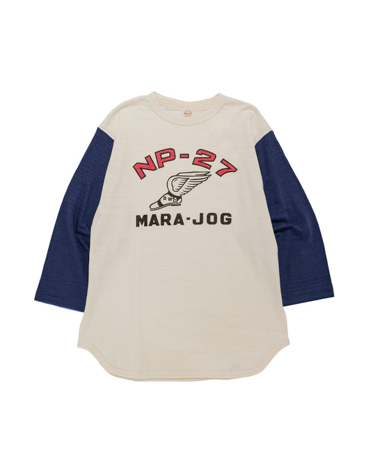 Warehouse Lot. 4800 34 Sleeve Baseball Tee NP-27 CreamNavy