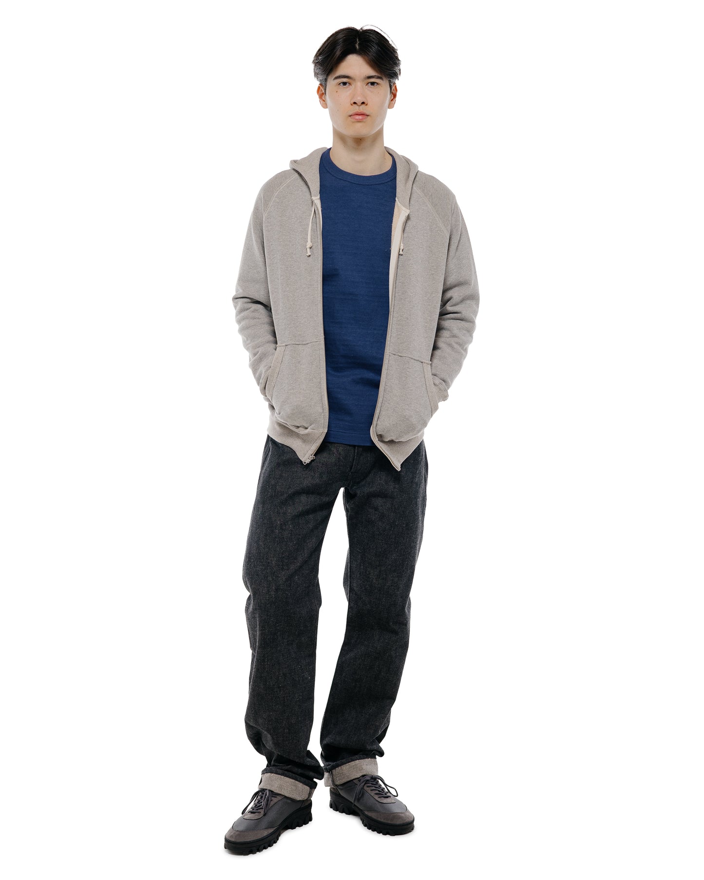 lost & found Warehouse Warehouse Lot. 496 Raglan Freedom Full Zip Hood Heather Gray