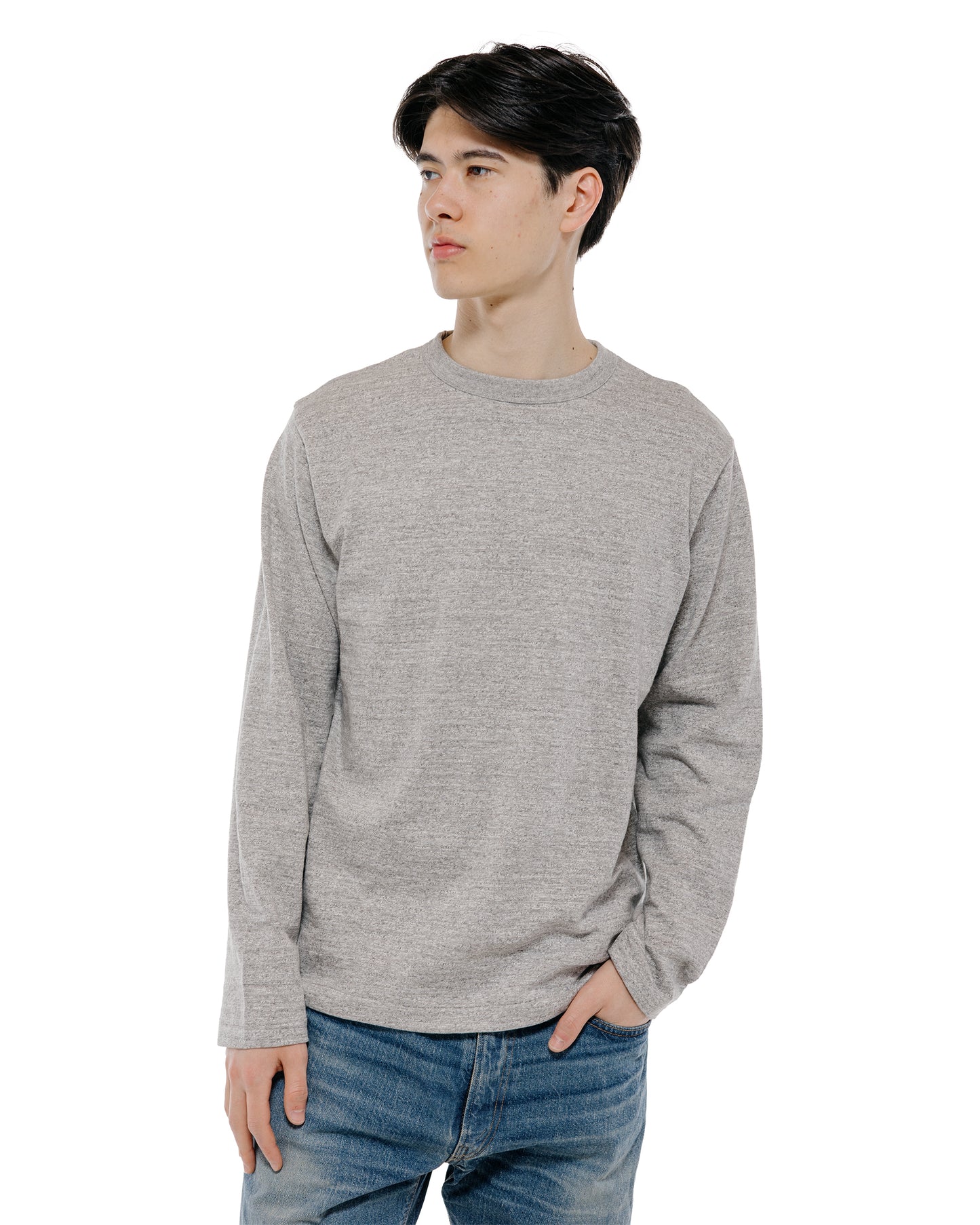 lost & found Warehouse Warehouse Lot. 5906 Long Sleeve Crew Neck T-Shirt Heather Gray