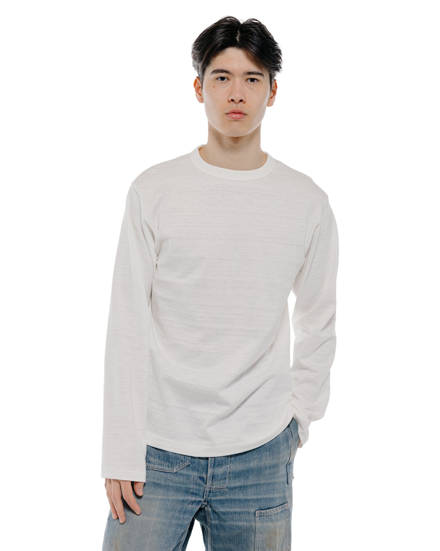 lost & found Warehouse Warehouse Lot. 5906 Long Sleeve Crew Neck T-Shirt Off White