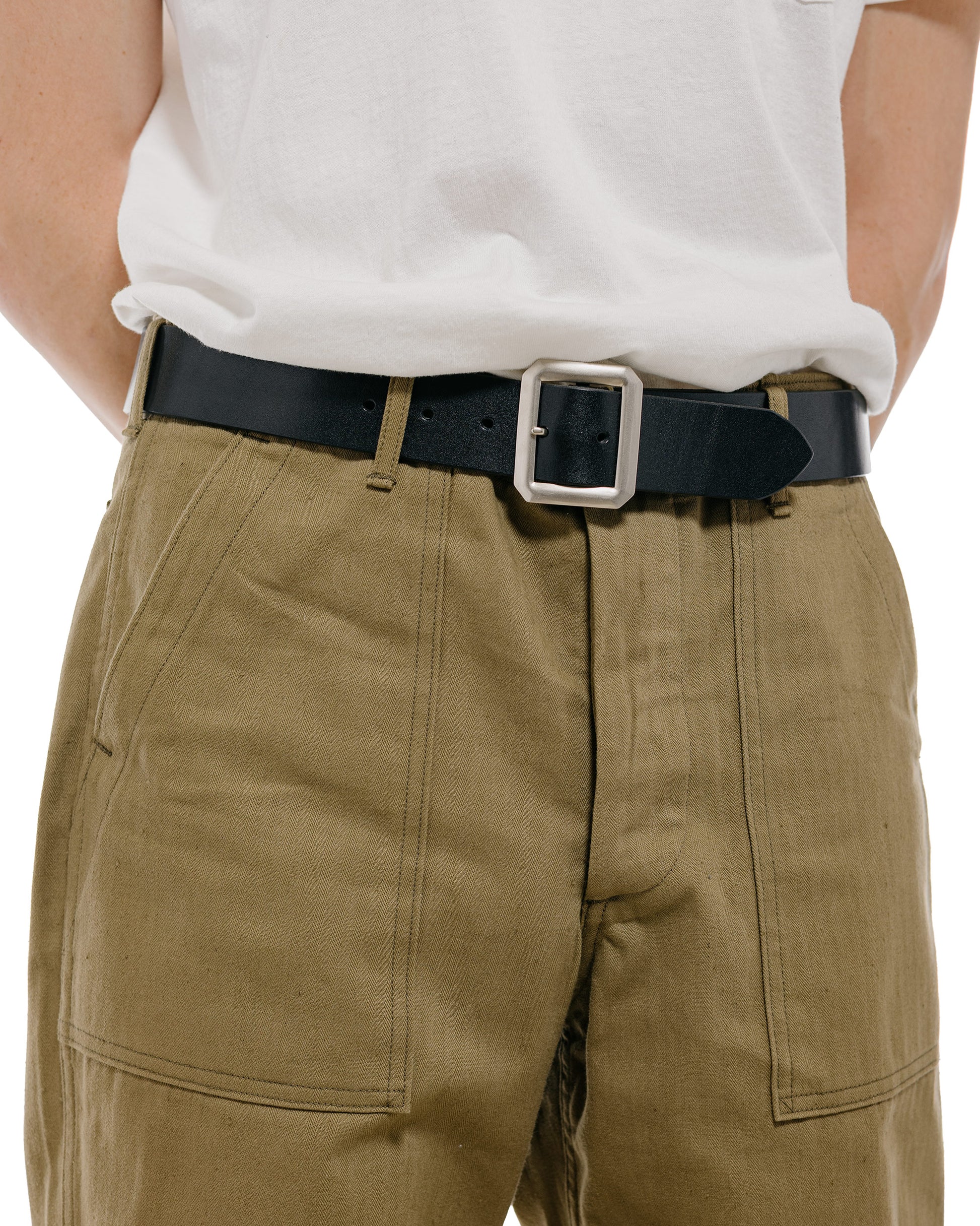 Warehouse Lot. 6039 Garrison Cowhide Belt Black