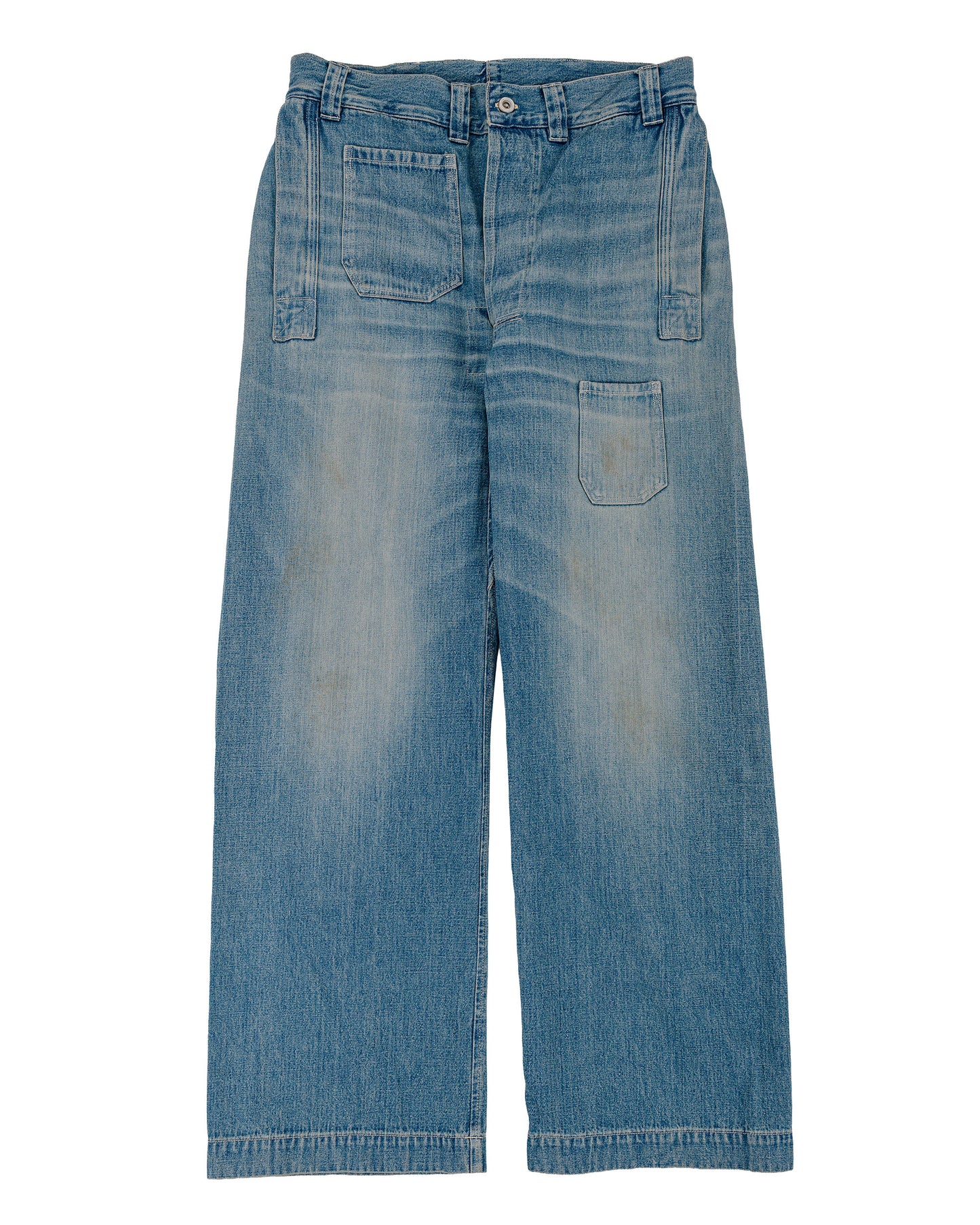 lost & found Warehouse Warehouse Lot. JG-01 1910s Netmaker's Trousers Indigo Denim Used Wash (Light Colour)