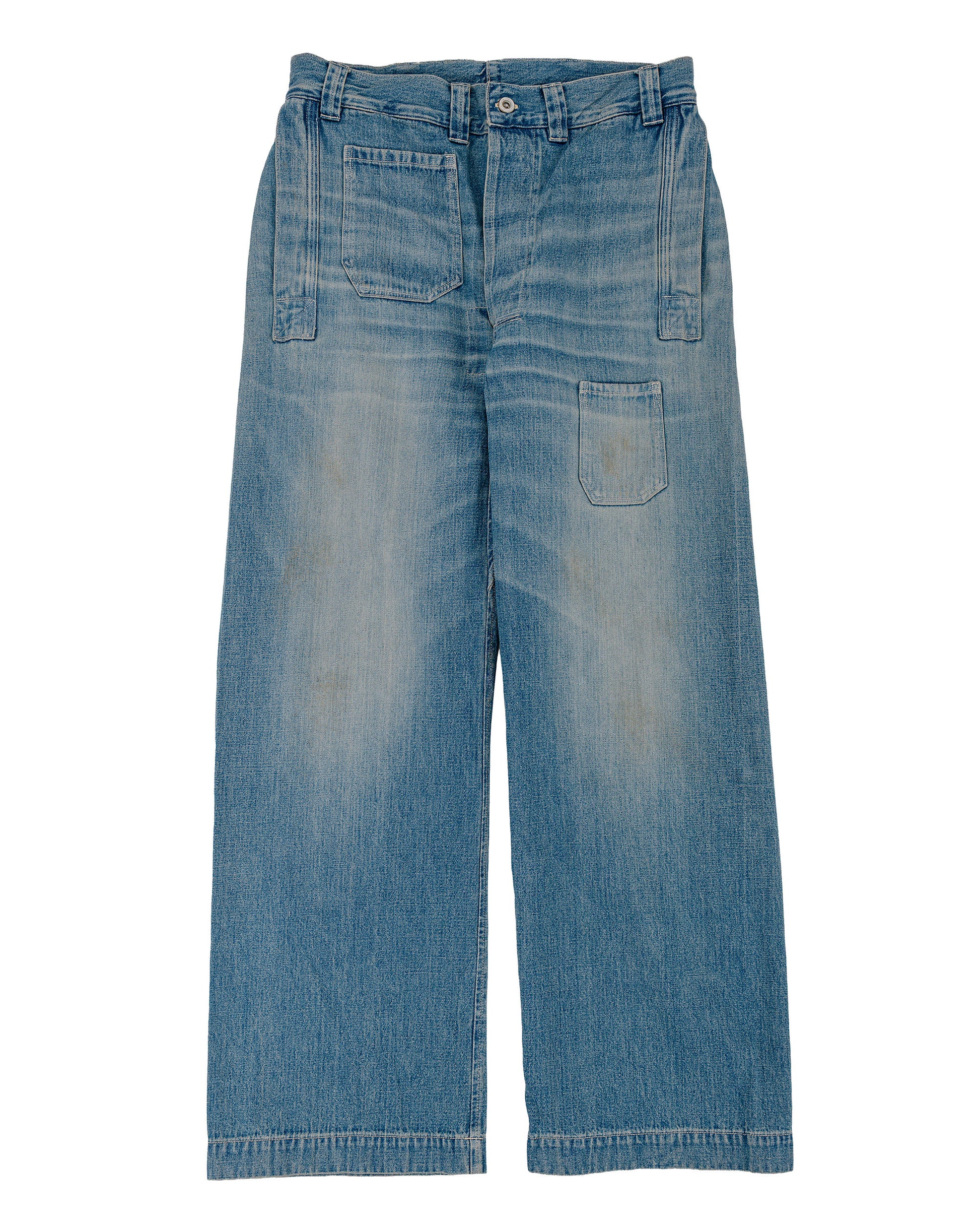 lost & found Warehouse Warehouse Lot. JG-01 1910s Netmaker's Trousers Indigo Denim Used Wash (Light Colour)