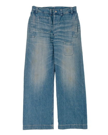 lost & found Warehouse Warehouse Lot. JG-01 1910s Netmaker's Trousers Indigo Denim Used Wash (Light Colour)