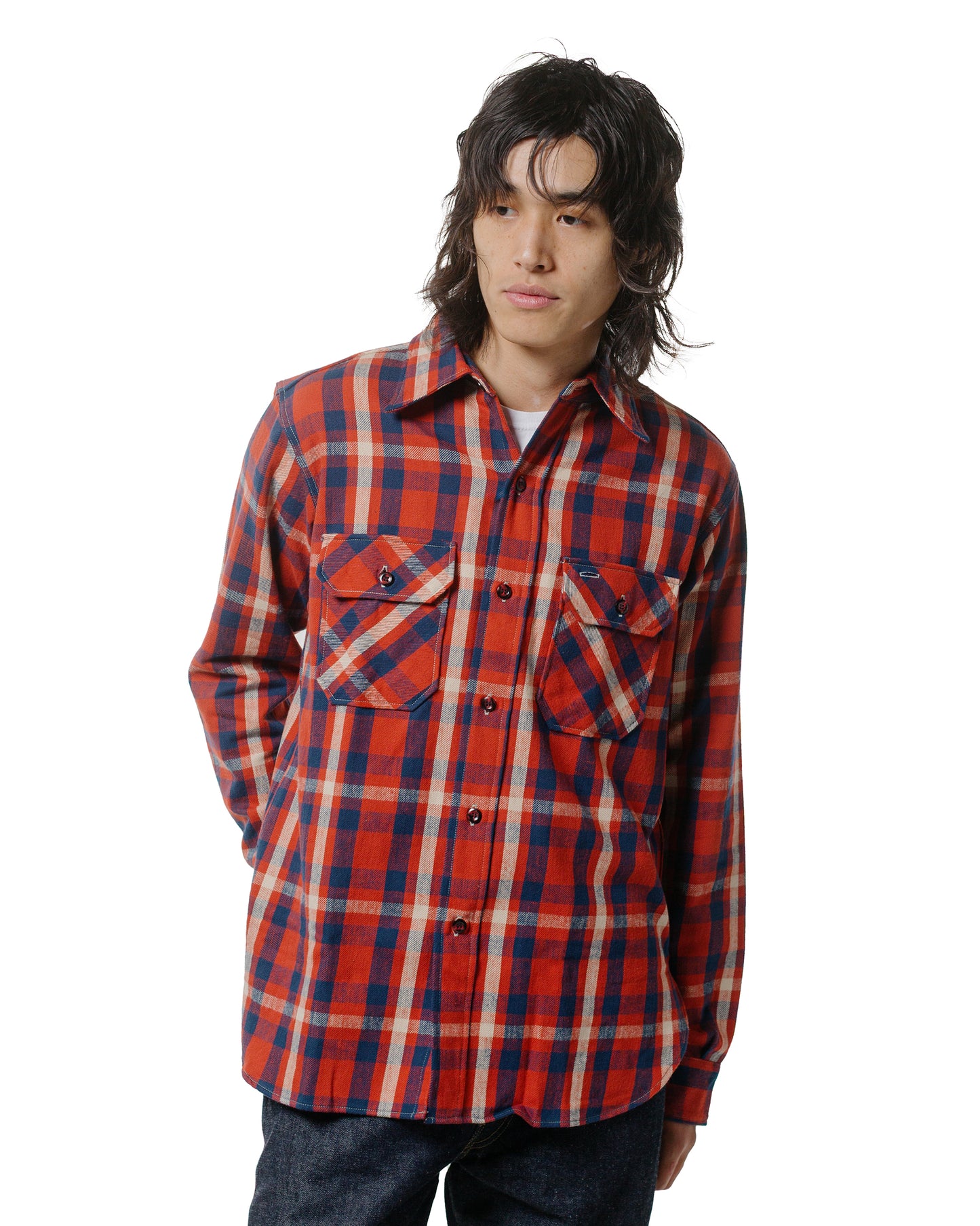 lost & found Warehouse Warehouse Lot. JG-06-2 The Ancient Flannel (The Rounded Pockets) B Pattern Red/Navy