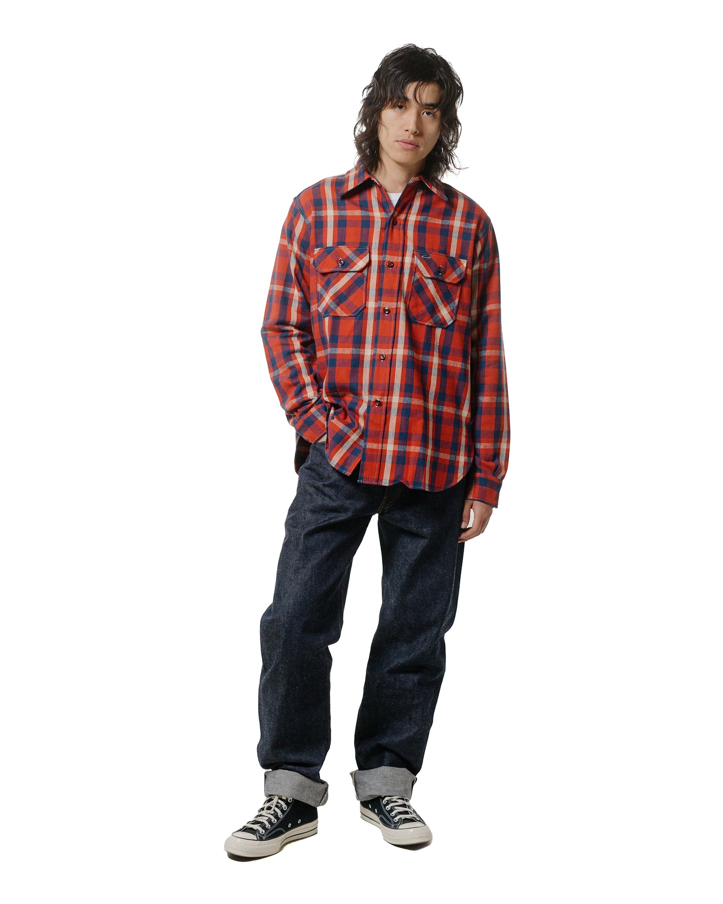 lost & found Warehouse Warehouse Lot. JG-06-2 The Ancient Flannel (The Rounded Pockets) B Pattern Red/Navy