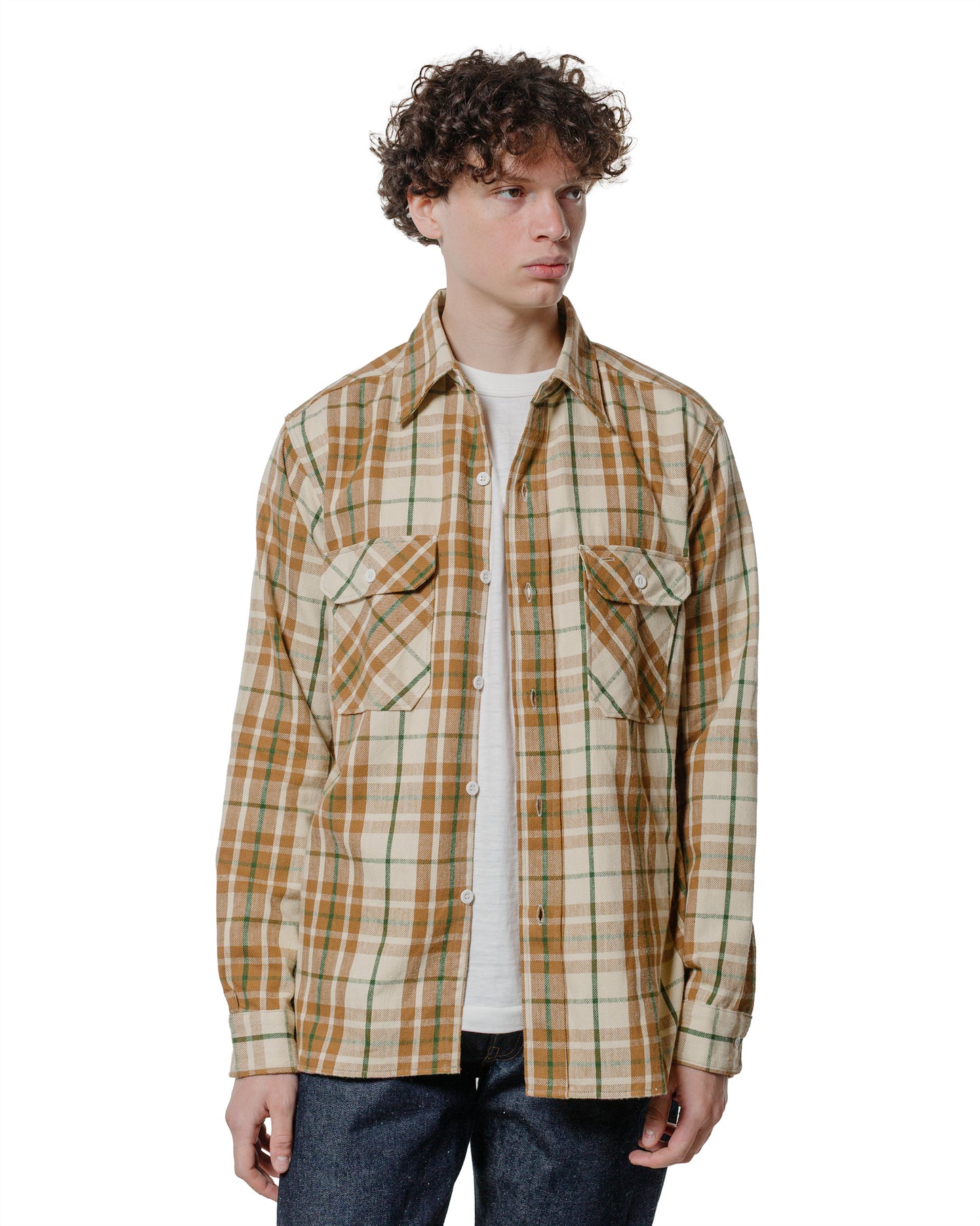 lost & found Warehouse Warehouse Lot. JG-06-2 The Modern Flannel (The Notched Pockets) A Beige