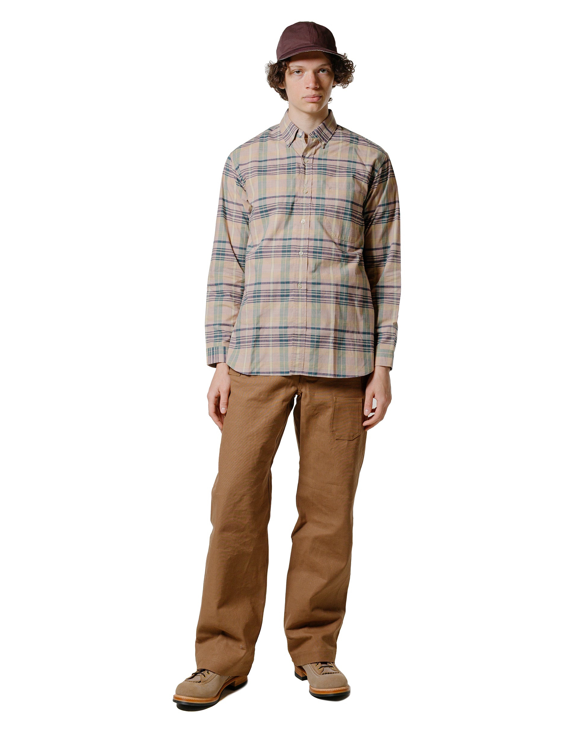 lost & found Warehouse Warehouse Lot. JG-16 The King of Madras Shirt Salmon