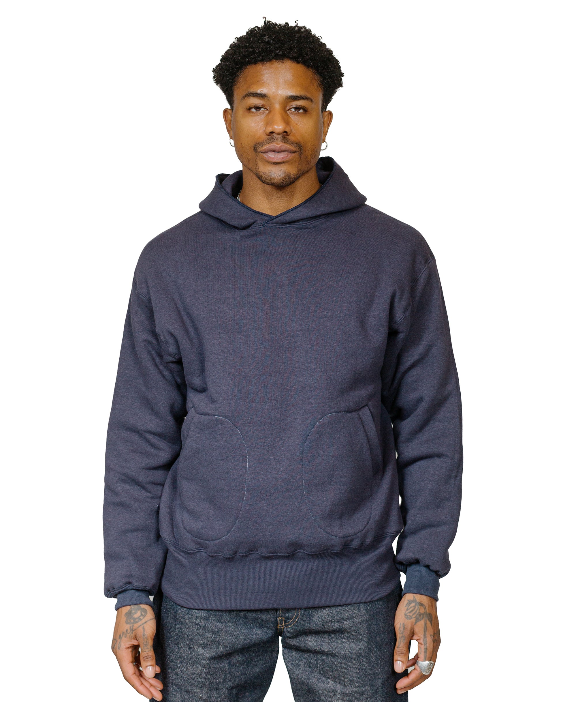lost & found Warehouse Warehouse Lot. JG-CS12 The Knockout Hoodie Plain Navy