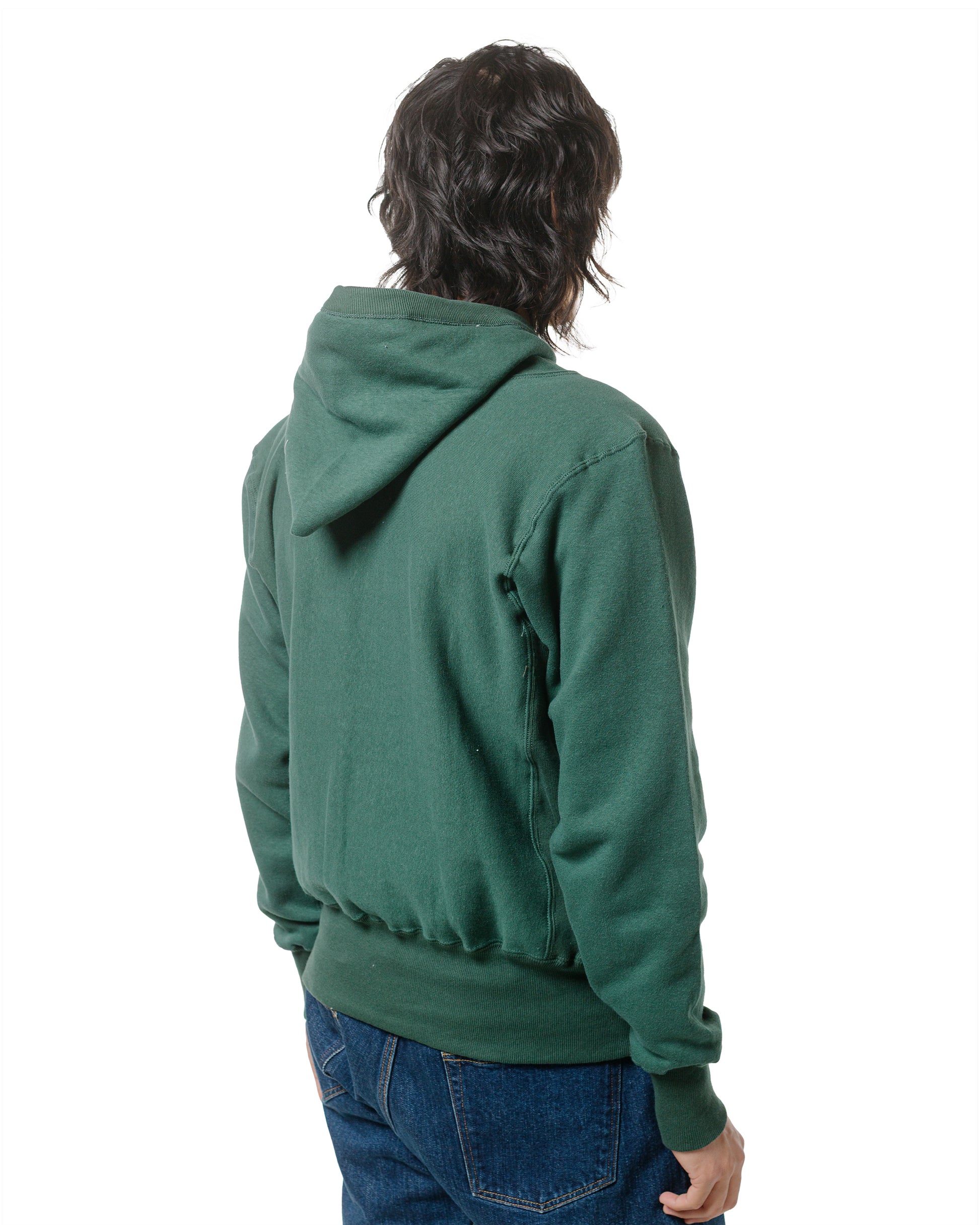 lost & found Warehouse Warehouse Lot. JG-CS17 Rib-Trimmed RW Hoodie No Print Dark Green