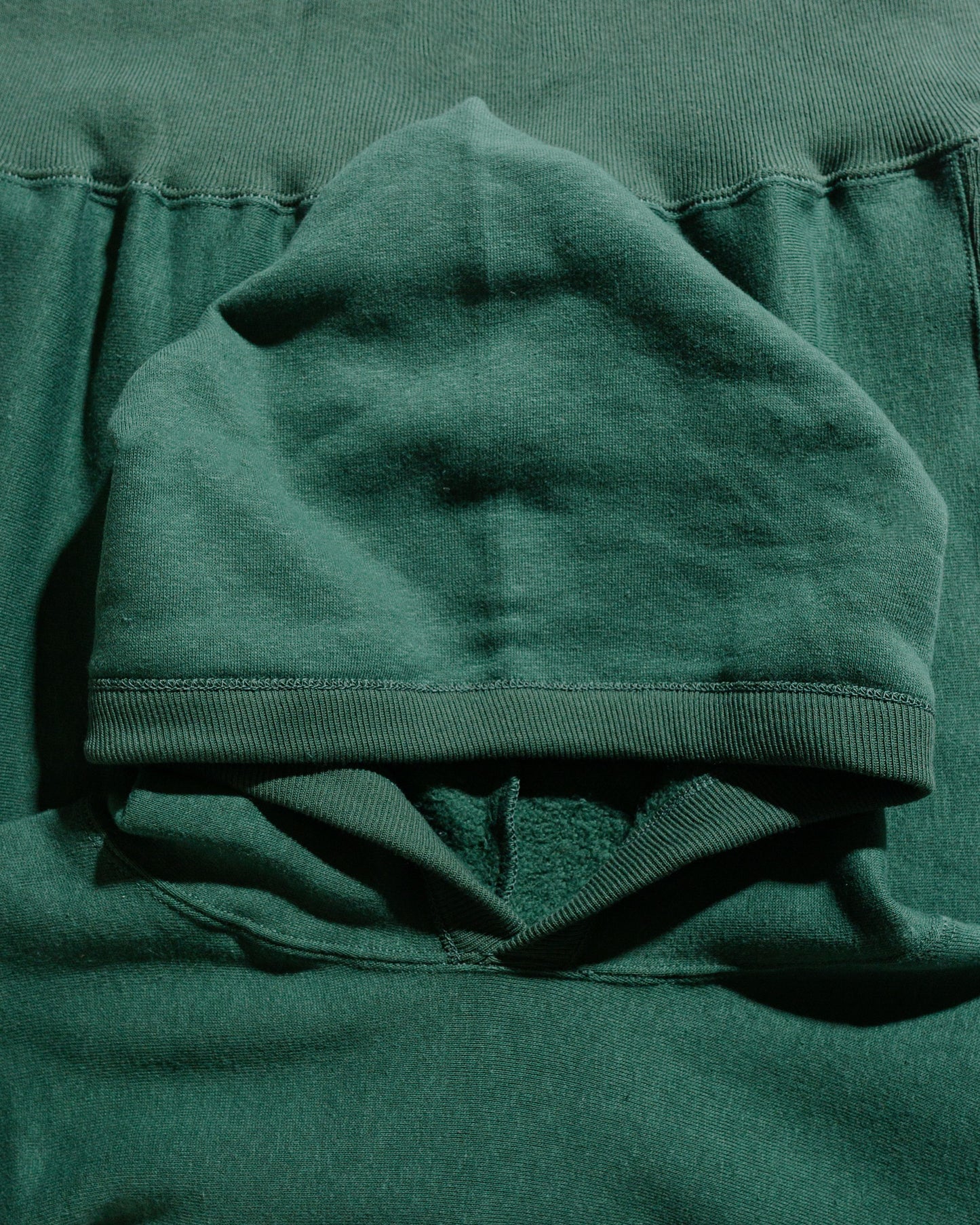lost & found Warehouse Warehouse Lot. JG-CS17 Rib-Trimmed RW Hoodie No Print Dark Green