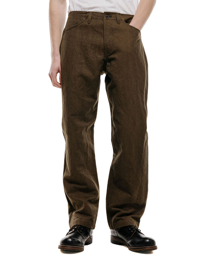 lost & found evan kinori evan kinori Four Pocket Pant Cotton/Washi Canvas Dark Olive Sumi Ink Dye