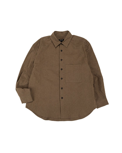 lost & found evan kinori evan kinori Big Shirt Two Hemp/Cotton Stripe Charcoal/Dark Olive